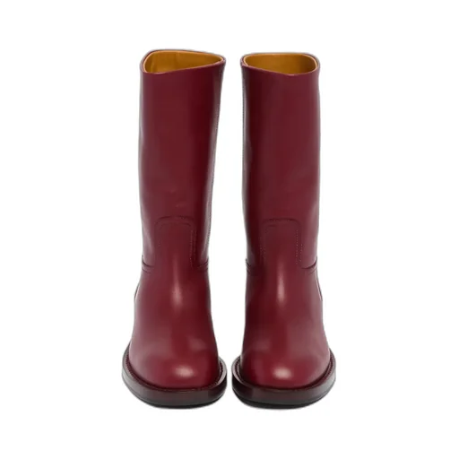 Leather Mid-Calf Boots