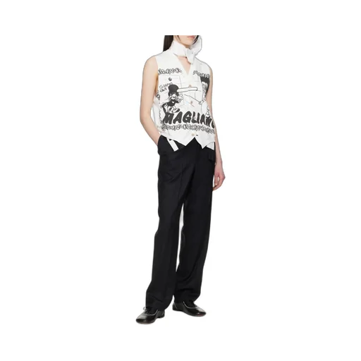 Graphic Printed V-Neck Vest