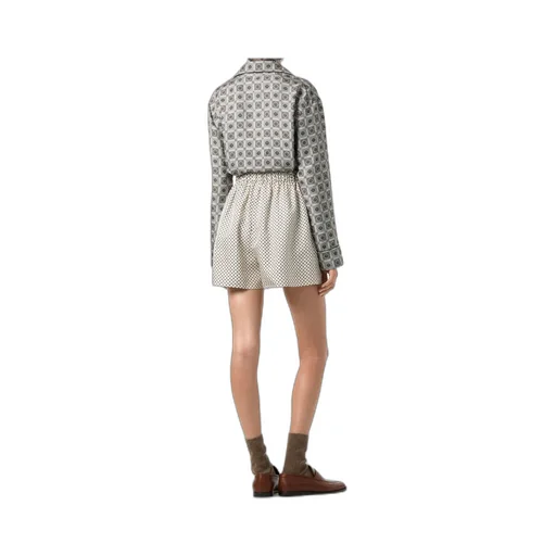 Geometric-Print Silk Shirt