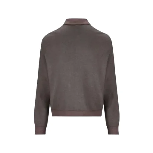 Long-Sleeved Buttoned Polo Shirt