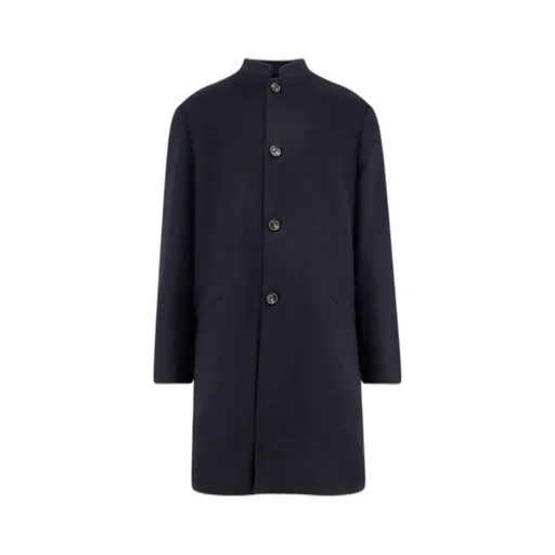 Mandarin-Collar Cashmere Coat