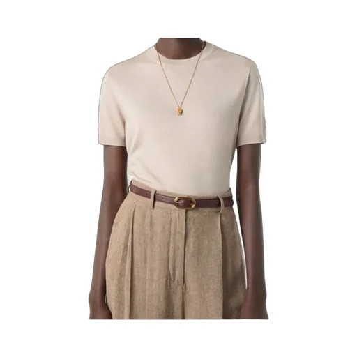 Ribbed-Neck T-Shirt
