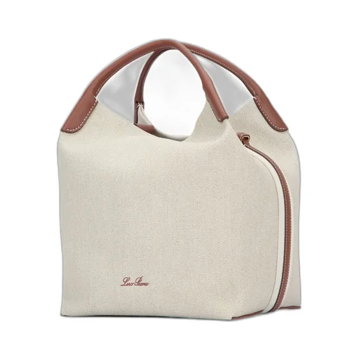 Bale Leather-Trimmed Fabric Tote Bag