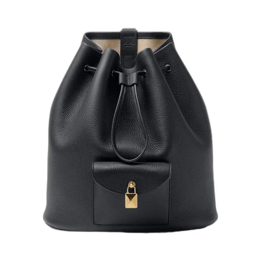 Drawstring Leather Backpack