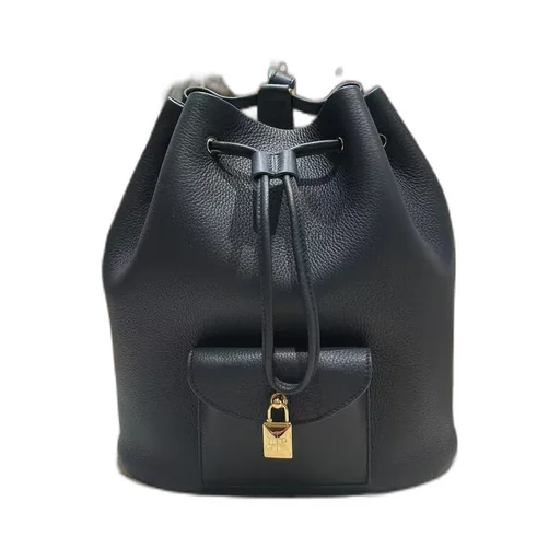 Drawstring Leather Backpack