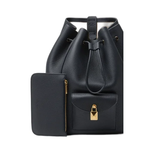 Drawstring Leather Backpack