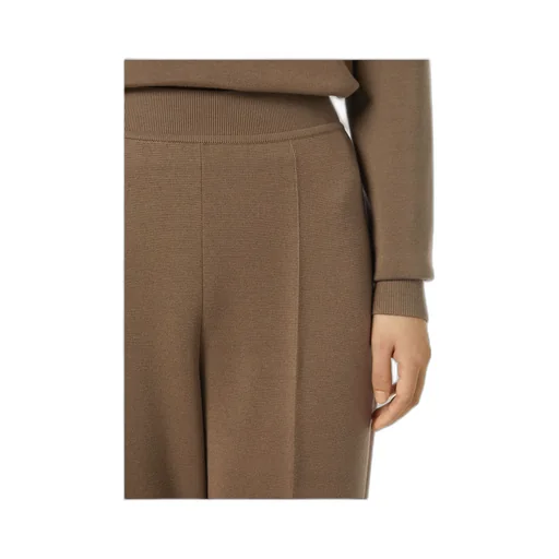 Elastic Ribbed Waist Knitted Casual Pants