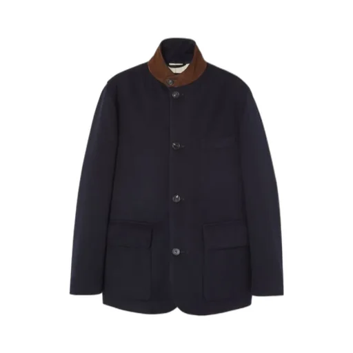 Cashmere Jacket With Suede Collar