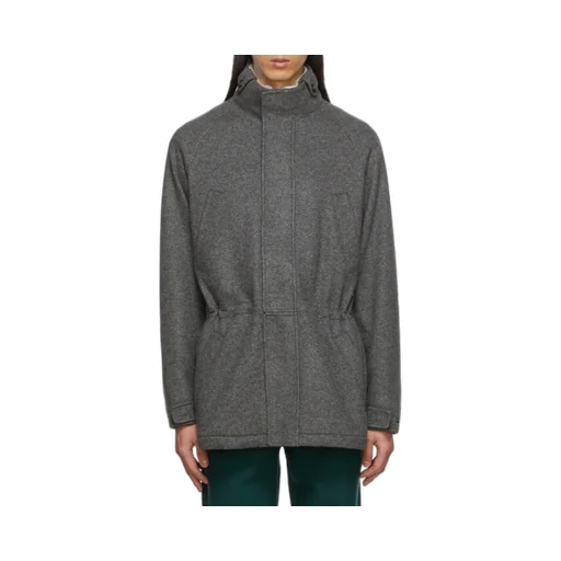 Elastic Waist And Standing Collar Casual Jacket