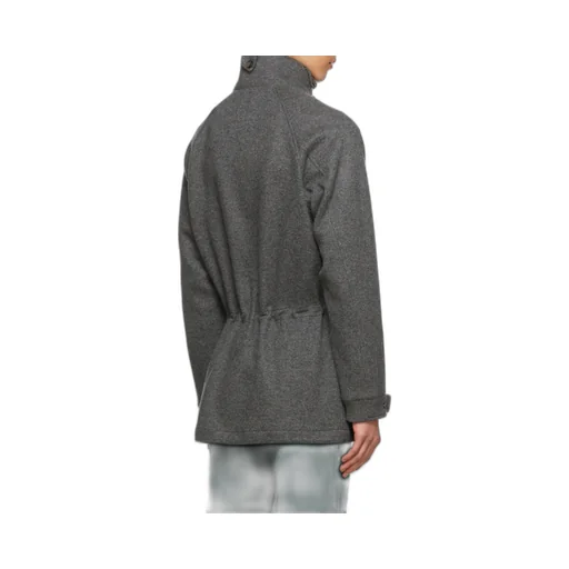 Elastic Waist And Standing Collar Casual Jacket
