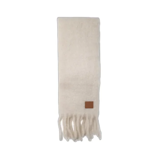 Logo Patch Fringed Scarf