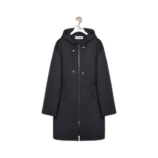 Hooded Coat In Wool