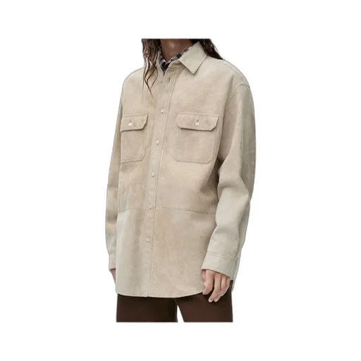 Long-Sleeved Curved Hem Overshirt