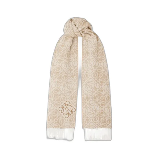 Logo-Detailed Fringed Scarf