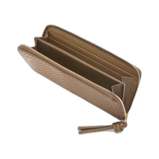 Knot Zip Around Wallet In Shiny Nappa Calfskin