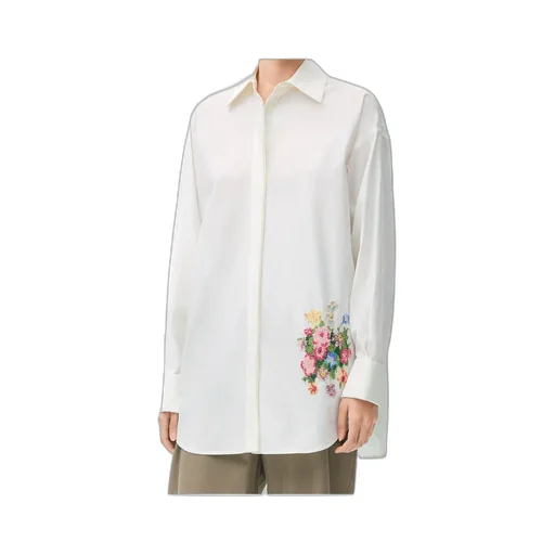 Embroidered Draped Shirt