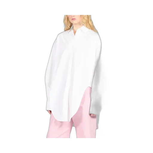 Asymmetric Hem Poplin Shirt