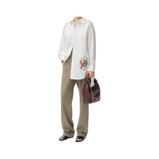 Embroidered Draped Shirt