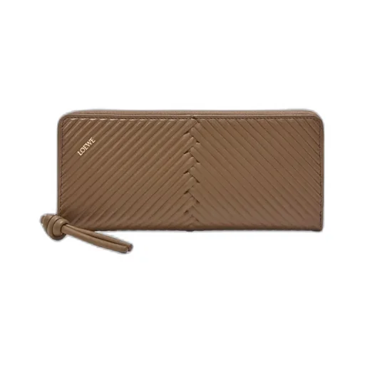Knot Zip Around Wallet In Shiny Nappa Calfskin