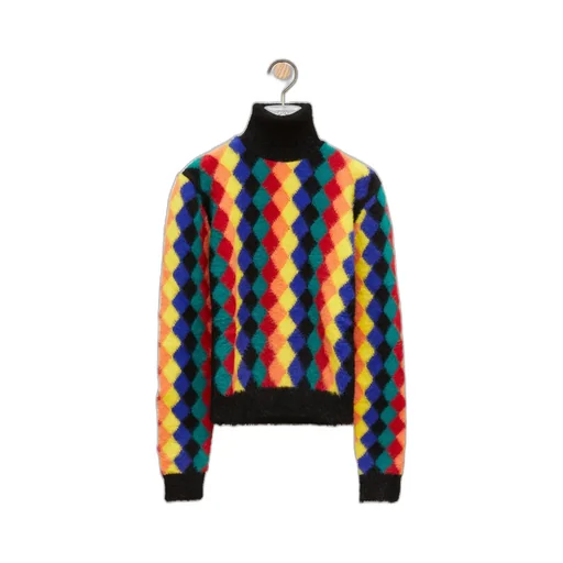 Argyle High Neck Sweater