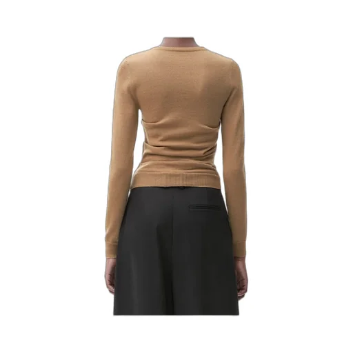 Logo Embroidered Draped Sweater