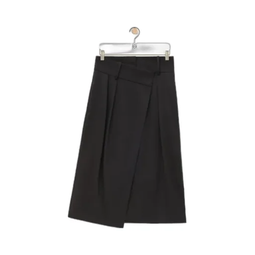 Asymmetric High-Waisted Wrap Skirt