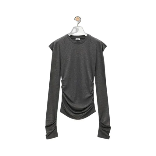 Long-Sleeved Crewneck Knitted Top