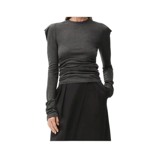 Long-Sleeved Crewneck Knitted Top
