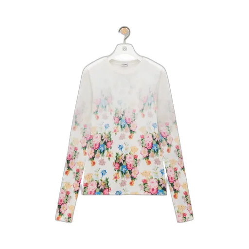 Floral-Printed Long Sleeved Top