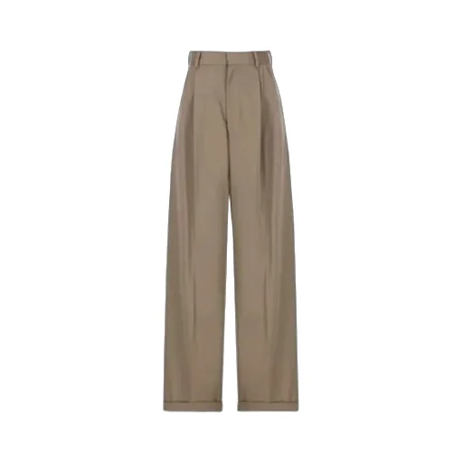 Mid-Rise Pleated Trousers