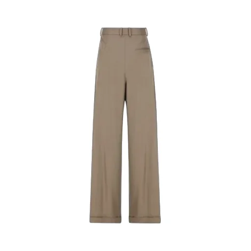 Mid-Rise Pleated Trousers