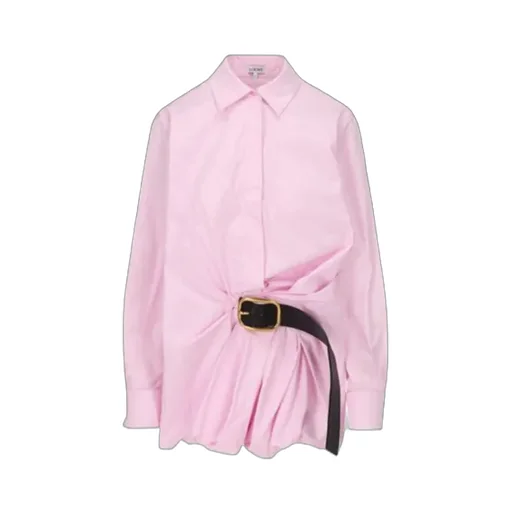 Belt Appliqué Ruched Shirt