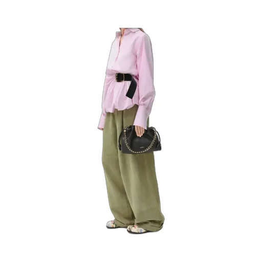 Pleated Trousers In Suede Lambskin