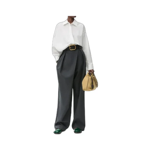 Curved Hem Buttoned Shirt