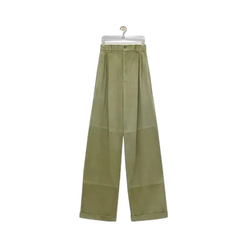 Pleated Trousers In Suede Lambskin