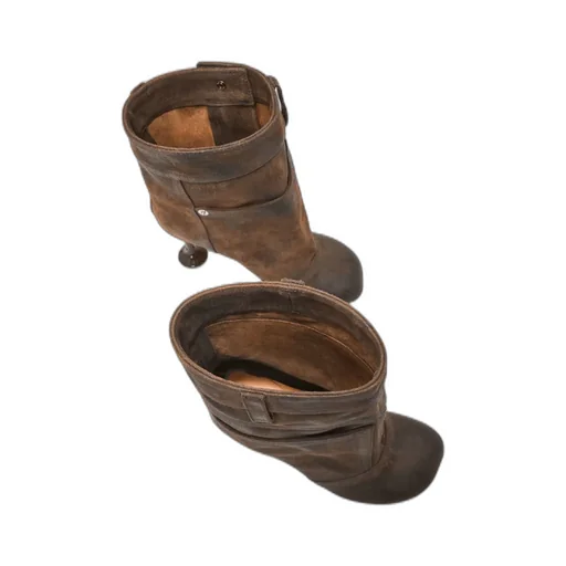 Toy Ankle Bootie In Waxed Suede