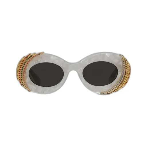 Oval-Frame Embellished Sunglasses