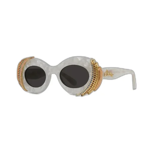 Oval-Frame Embellished Sunglasses