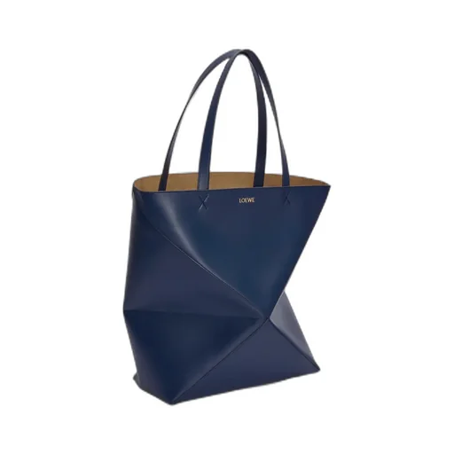 Puzzle Fold Tote In Shiny Calfskin