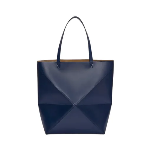 Puzzle Fold Tote In Shiny Calfskin