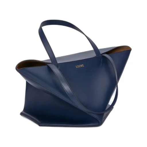 Puzzle Fold Tote In Shiny Calfskin