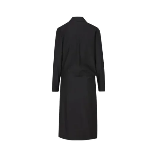 Buckle Detailed Gathered Midi Dress