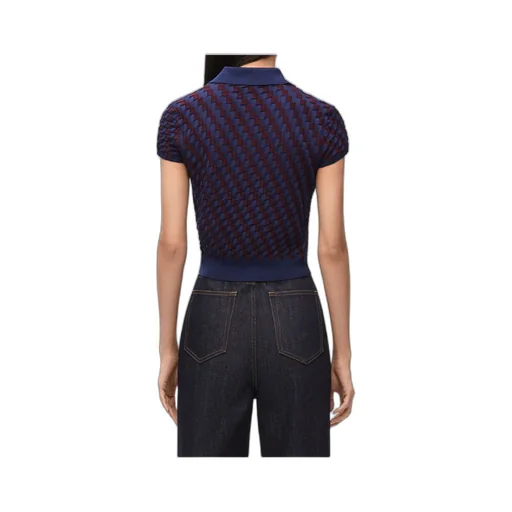 Checked Knitted Polo Shirt