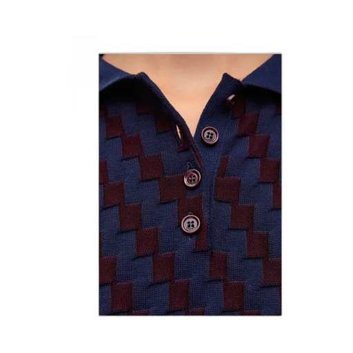 Checked Knitted Polo Shirt