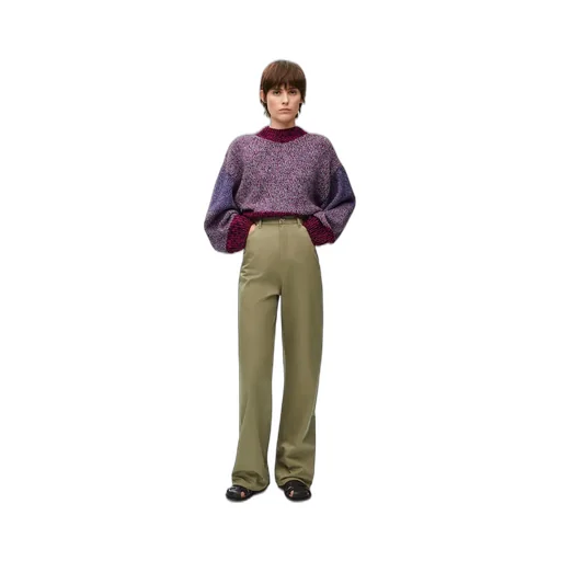 Balloon Sleeved Crewneck Cropped Sweater