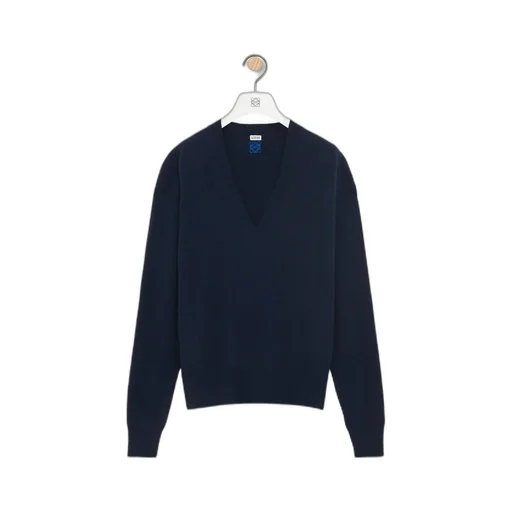 Logo Embroidered V-Neck Jumper
