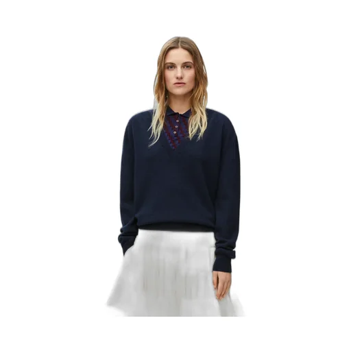 Logo Embroidered V-Neck Jumper