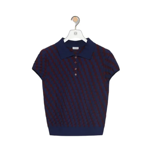 Checked Knitted Polo Shirt