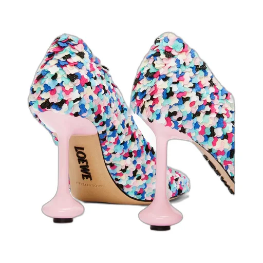 Toy Pump In Embroidered Satin