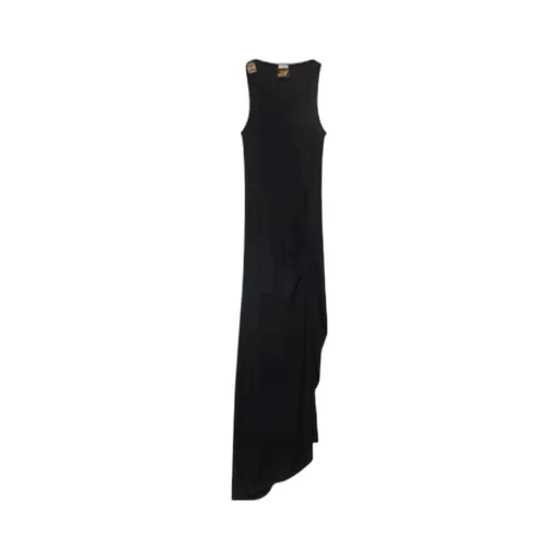 Anagram Plaque Asymmetric Midi Dress
